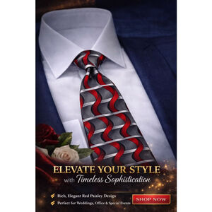 Men's Studio 7 Gray Red Geometric Tie One Size